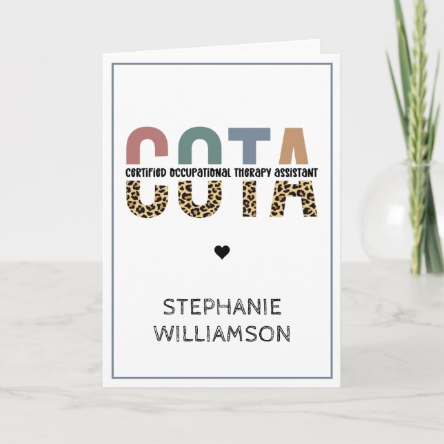 COTA Certified Occupational Therapy Assistant Card (Front)