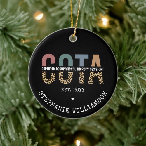 COTA Certified Occupational Therapy Assistant Ceramic Ornament