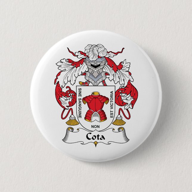 Cota Family Crest Pinback Button (Front)