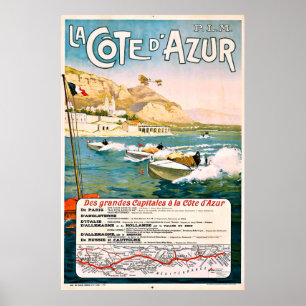 Cote D' Azur, French riviera, boat race, France Poster