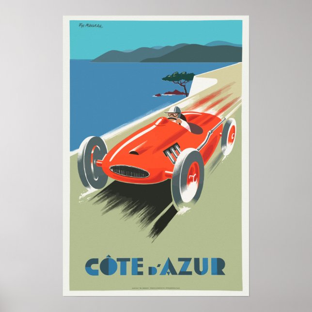 Cote d Azur French vintage Travel poster (Front)