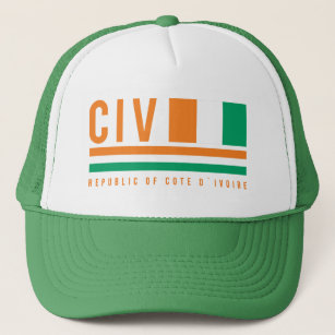 Cote d`Ivoire ISO Code Design Trucker Hat