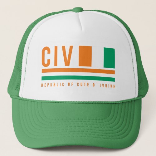 Cote dIvoire ISO Code Design Trucker Hat