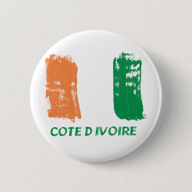 Cote D' Ivore Flag design Pinback Button (Front)