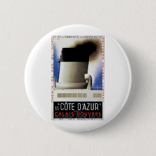 Cote D'Azur Channel Ferry Pinback Button