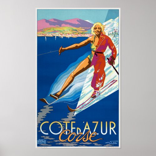 Cte dAzur Corse France Vintage Poster 1930