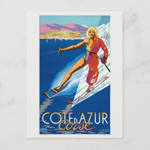 Cte dAzur Corse France Vintage Poster 1930 Postcard
