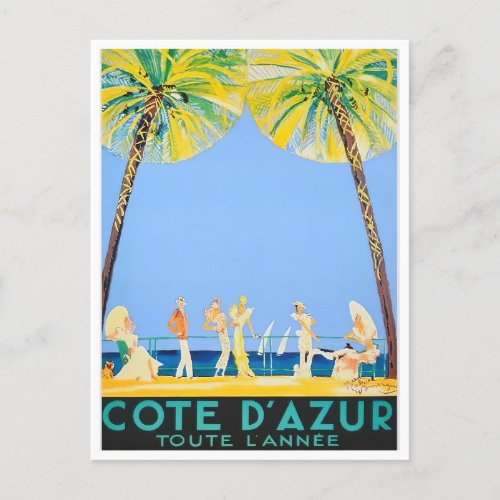 Cote DAzur France vintage travel Postcard