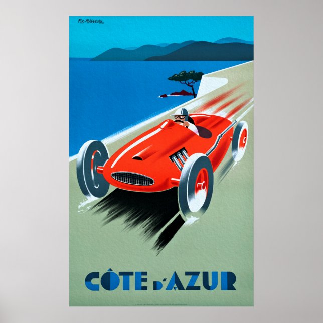 Cote d'Azur, French Rivera - Vintage Racing Poste Poster (Front)