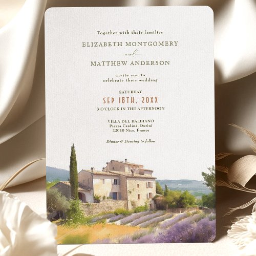 Cote dAzur French Vineyard Destination Wedding Invitation