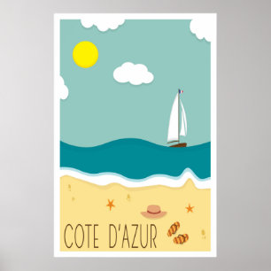 Cote d'Azur, Travel Poster