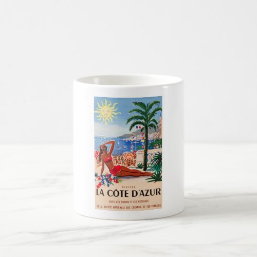 Cote DAzur Vintage French Travel Coffee Mug