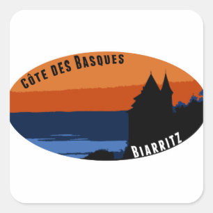 Cote de Basques Biarritz Square Sticker