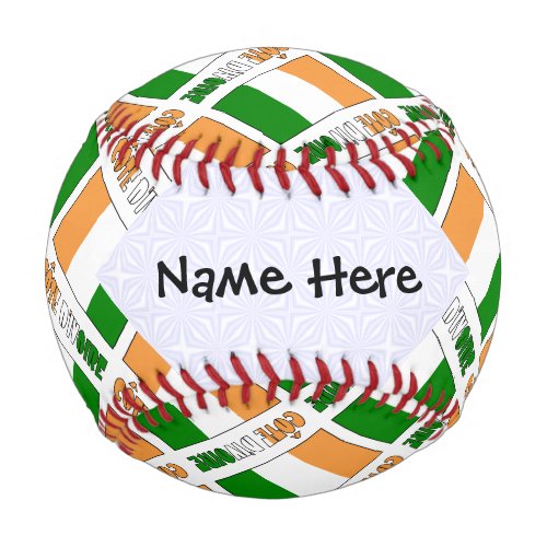 Cte dIvoire and Ivory Coast Flag Tiled Your Name Baseball