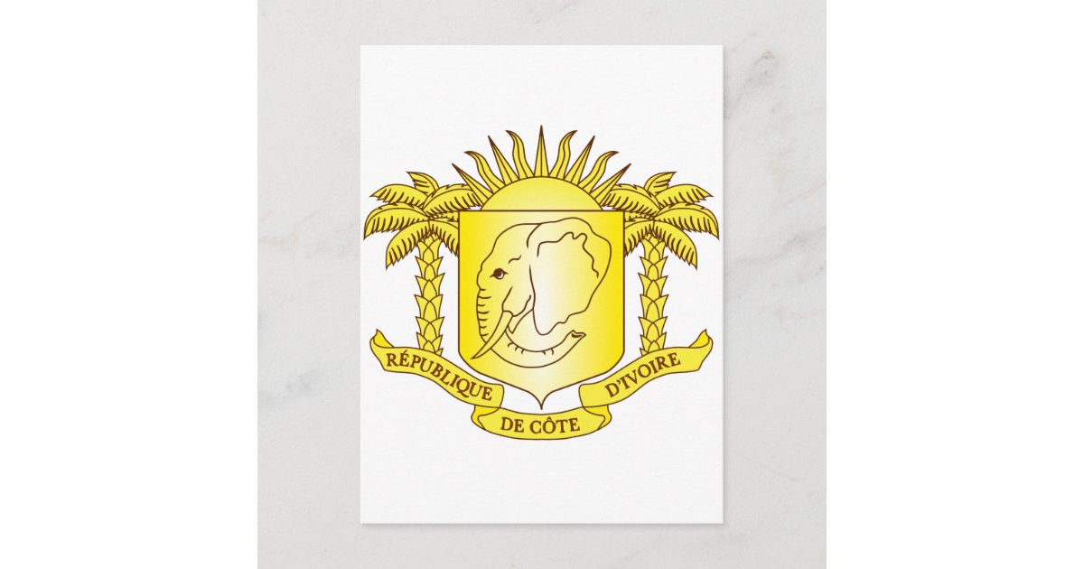 Cote d'Ivoire Coat of arms CI Postcard | Zazzle