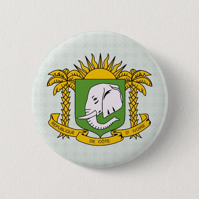 Cote Divoire Coat of Arms detail Button (Front)