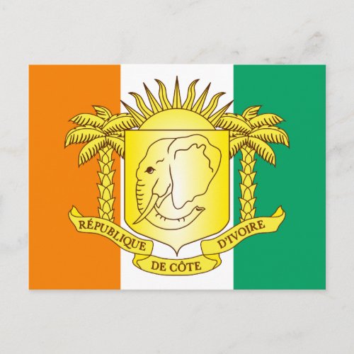 cte divoire emblem postcard