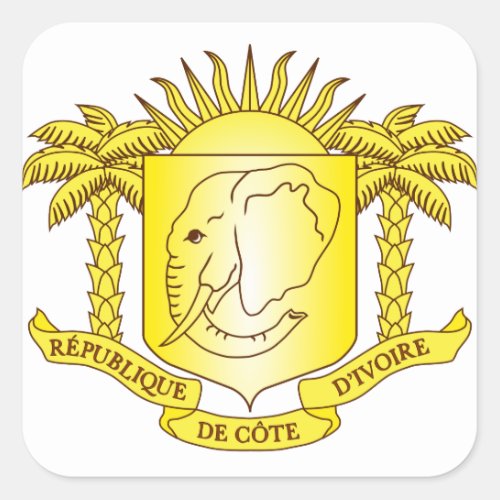 cte divoire emblem square sticker