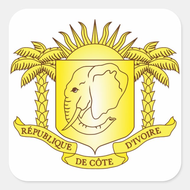 côte d'ivoire emblem square sticker (Front)