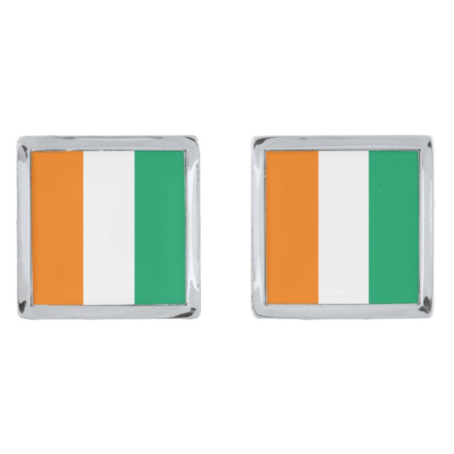 Cote d'Ivoire Flag Cufflinks (Front)