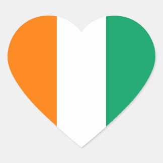 Cote d'Ivoire Flag Heart Sticker