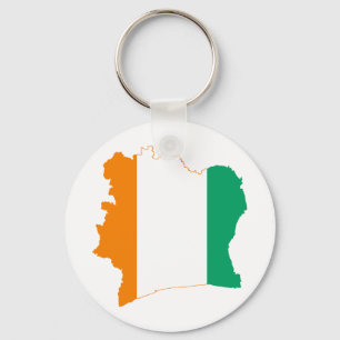 Cote d'Ivoire Flag map CI Keychain