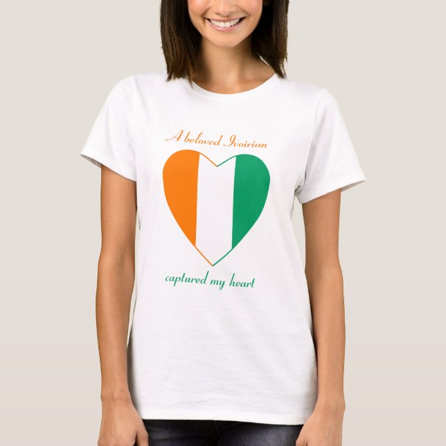 Cote d'Ivoire Flag Sweetheart T-Shirt (Front)