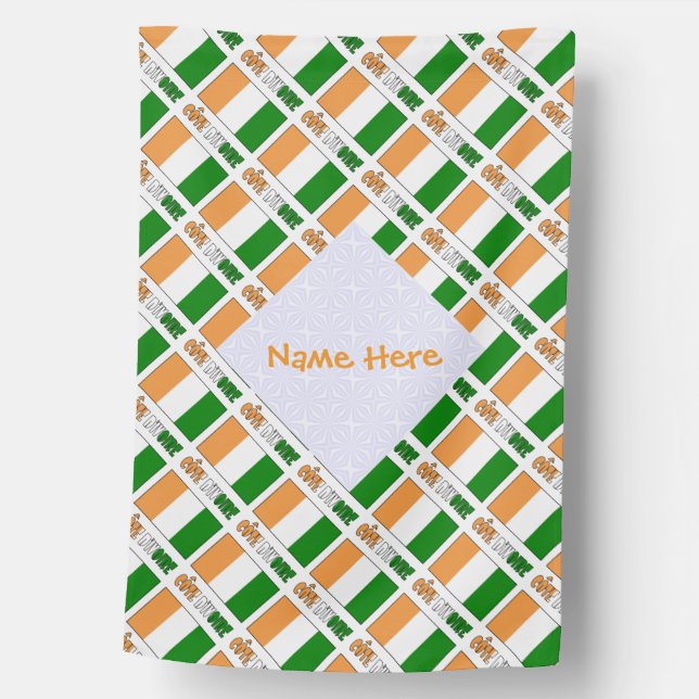 Cote d'Ivoire Ivorian Flag Tiled Orange Personal (Front)