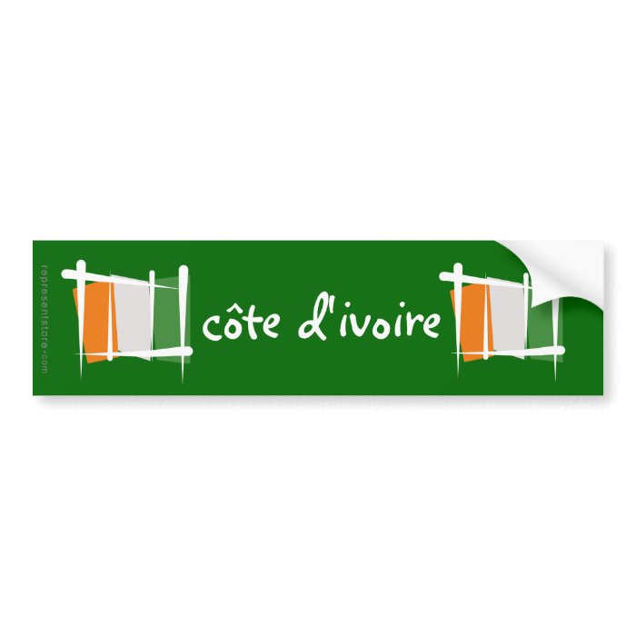 Cote d'Ivoire Ivory Coast Brush Flag Bumper Sticker