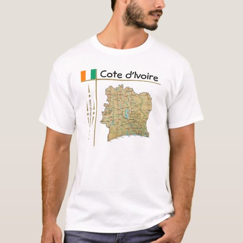 Cote dIvoire Map  Flag  Title T_Shirt