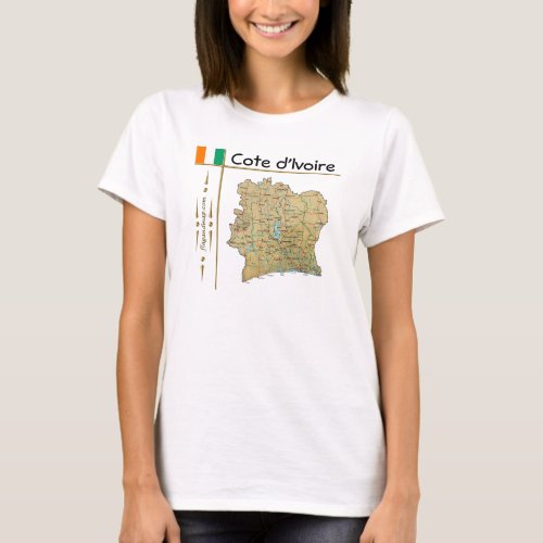 Cote dIvoire Map  Flag  Title T_Shirt