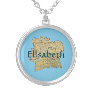 Cote d'Ivoire Map + Name Necklace