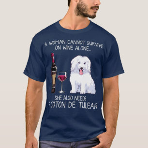 Coton de Tulear and wine Funny dog T-Shirt