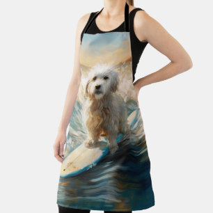 Coton De Tulear Beach Surfing Painting Apron