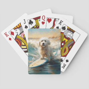 Coton De Tulear Beach Surfing Painting Poker Cards