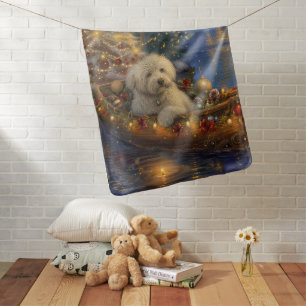 Coton De Tulear Christmas Festive Voyage Baby Blanket