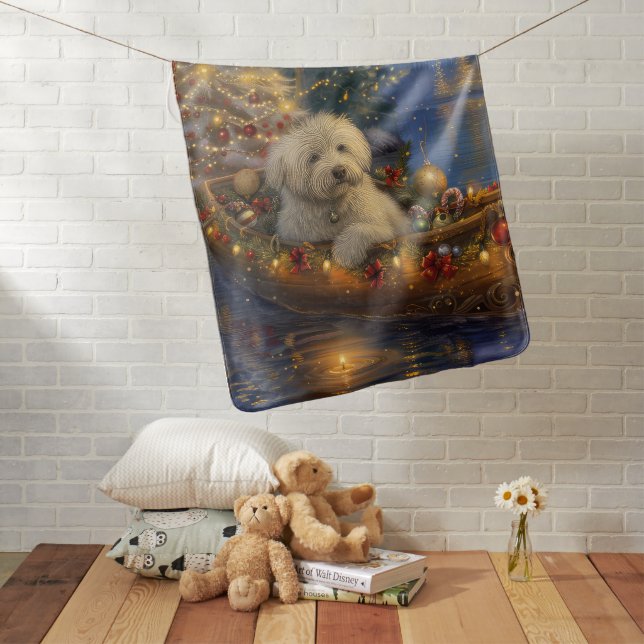 Coton De Tulear Christmas Festive Voyage  Baby Blanket (In Situ)
