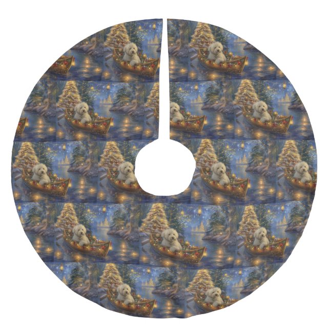 Coton De Tulear Christmas Festive Voyage  Brushed Polyester Tree Skirt (Front)