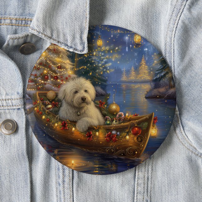Coton De Tulear Christmas Festive Voyage  Button (In Situ)