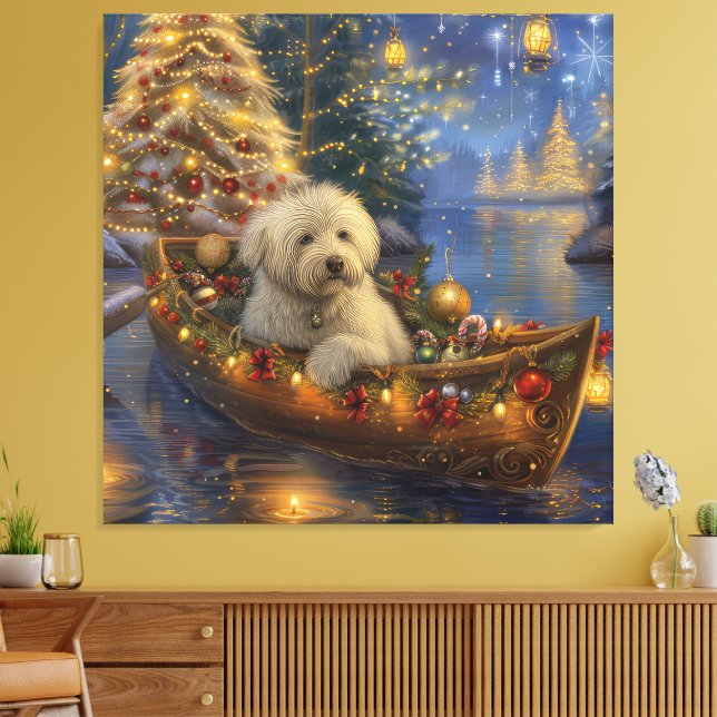 Coton De Tulear Christmas Festive Voyage  Canvas Print (Insitu(LivingRoom))