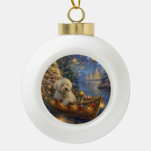 Coton De Tulear Christmas Festive Voyage Ceramic Ball Christmas Ornament