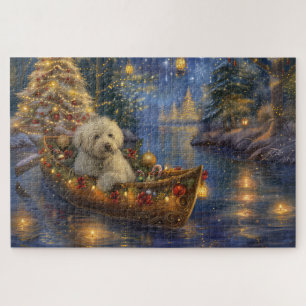 Coton De Tulear Christmas Festive Voyage Jigsaw Puzzle