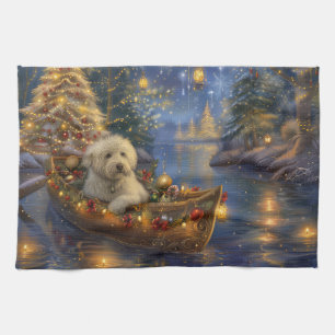 Coton De Tulear Christmas Festive Voyage Kitchen Towel
