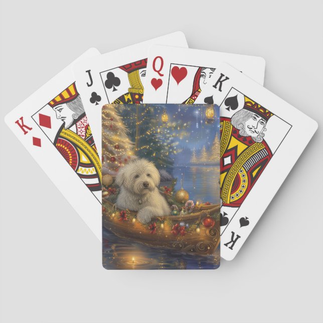 Coton De Tulear Christmas Festive Voyage  Poker Cards (Back)
