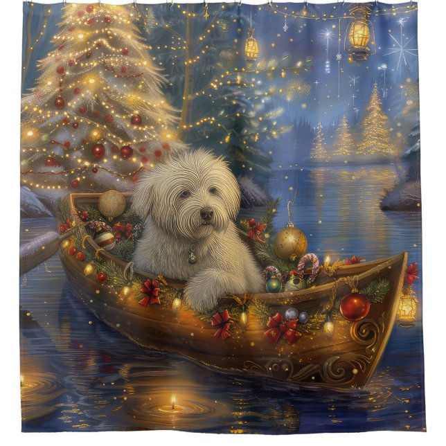 Coton De Tulear Christmas Festive Voyage  Shower Curtain (Front)