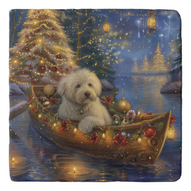 Coton De Tulear Christmas Festive Voyage  Trivet (Front)