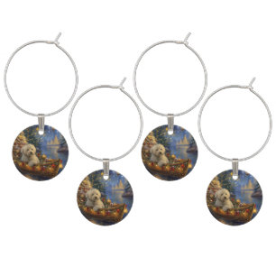 Coton De Tulear Christmas Festive Voyage  Wine Charm