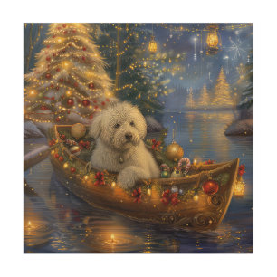 Coton De Tulear Christmas Festive Voyage Wood Wall Art