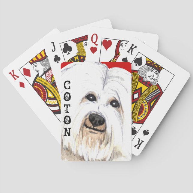 Coton de Tulear Color Block Playing Cards (Back)