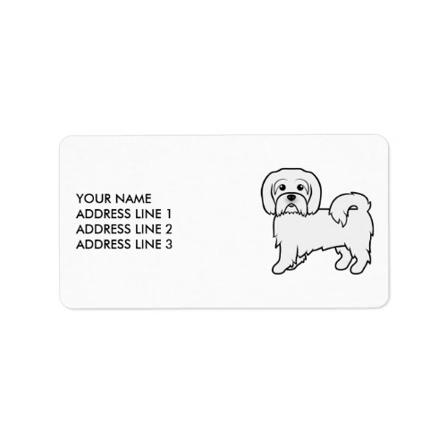 Coton de Tulear Cute Cartoon Dog And Custom Text Label